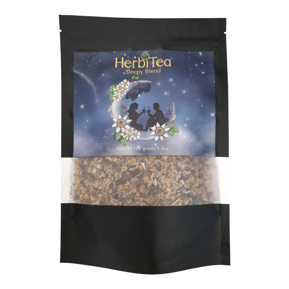 HerbiTea Sleepy Blend Tea Front 100g