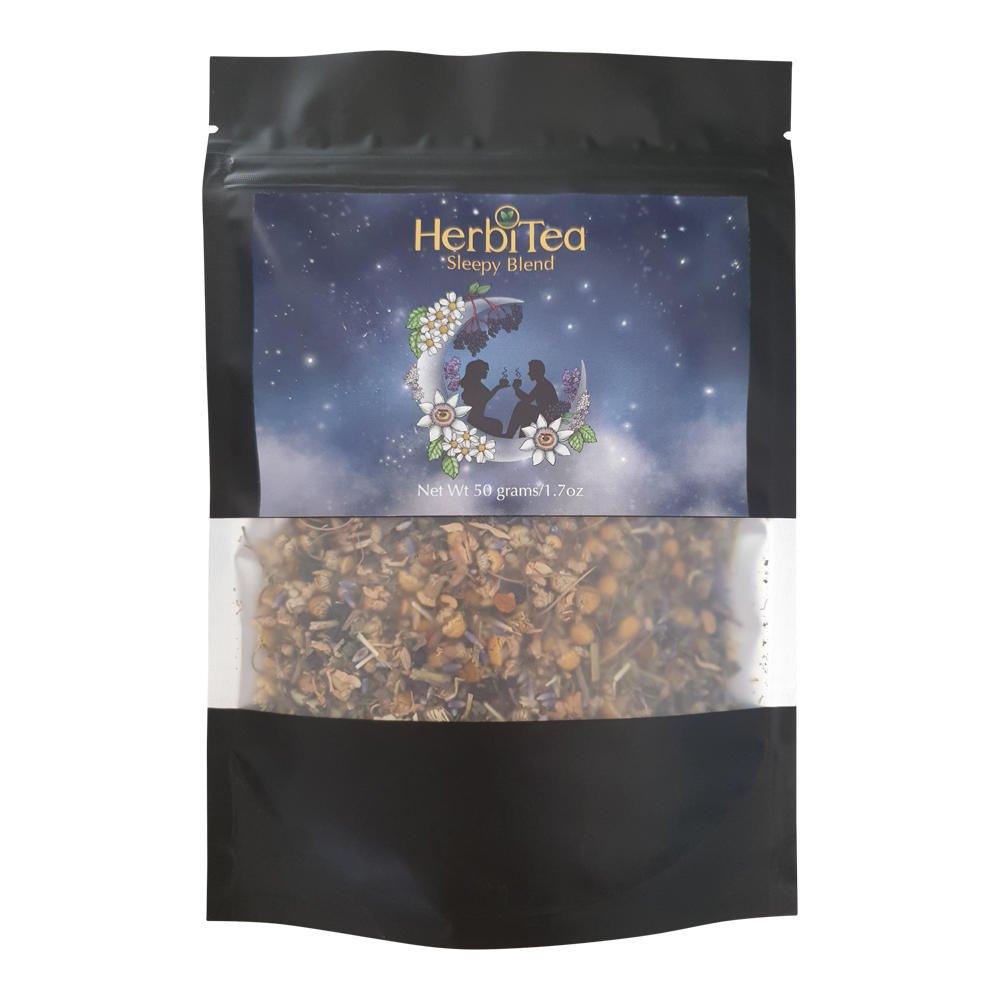 HerbiTea Sleepy Blend Tea Front 50g low-res